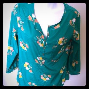 O’Neill Green floral blouse